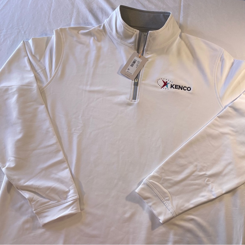 Peter Millar Perth Performance Quarter-Zip is a men's white NWT LARGE Kenco